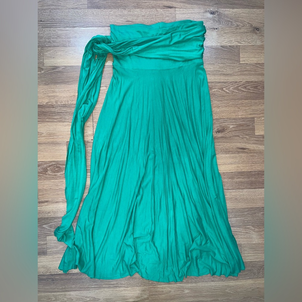 Elan Vibrant Green Long  Skirt
